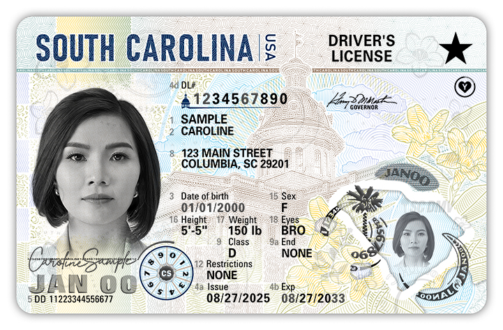 Over 21 DL with Real ID, Front