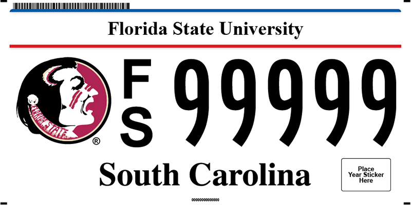 Florida State University plate